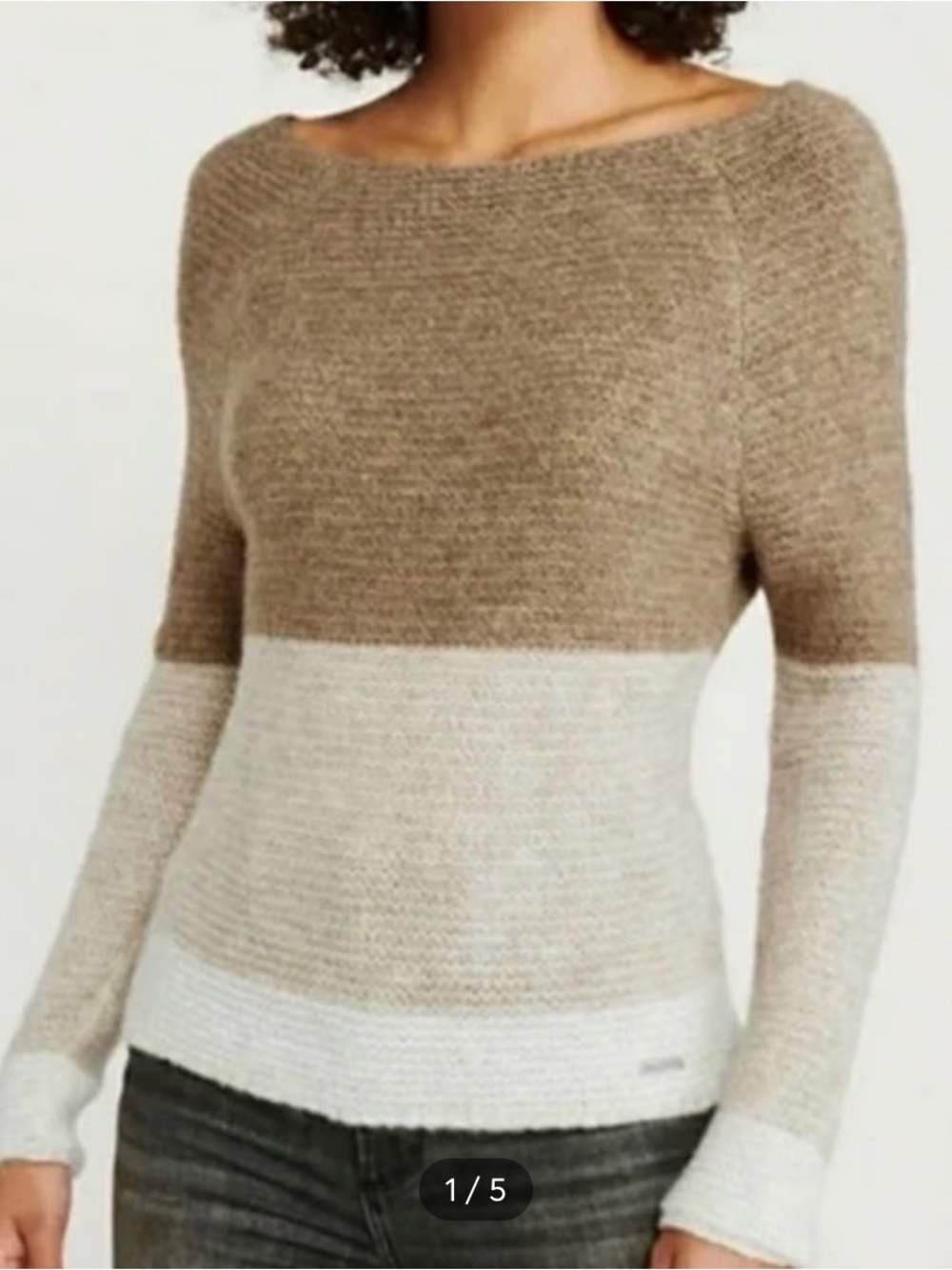 Abercrombie and Fitch Tri-Tone Boatneck Sweater Women’s Sz XS